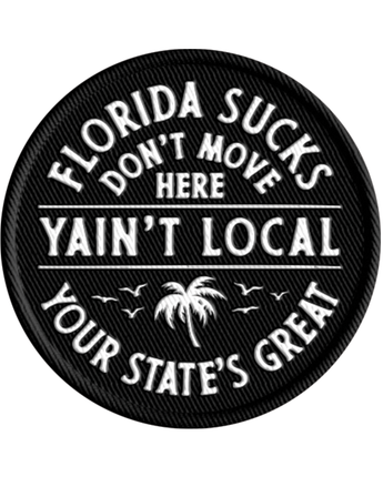 FLORIDA SUCKS PATCH - BLK/WHT