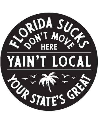 FLORIDA SUCKS STICKER - BLK/WHT