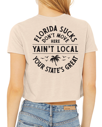 WOMEN'S FLORIDA SUCKS CROP TEE