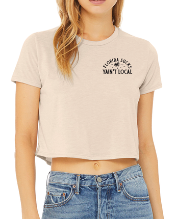 WOMEN'S FLORIDA SUCKS CROP TEE