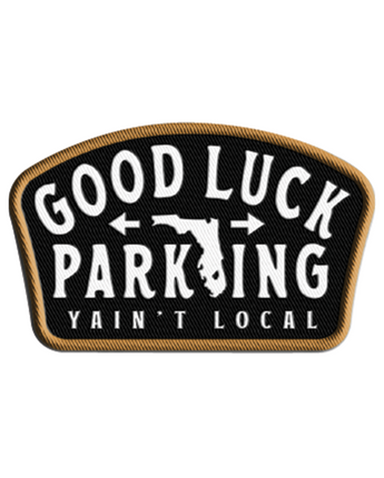 GOOD LUCK PARKING PATCH - BLK/WHT/GLD