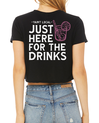 WOMEN'S JUST DRINKS CROP TEE