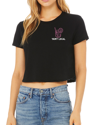 WOMEN'S JUST DRINKS CROP TEE